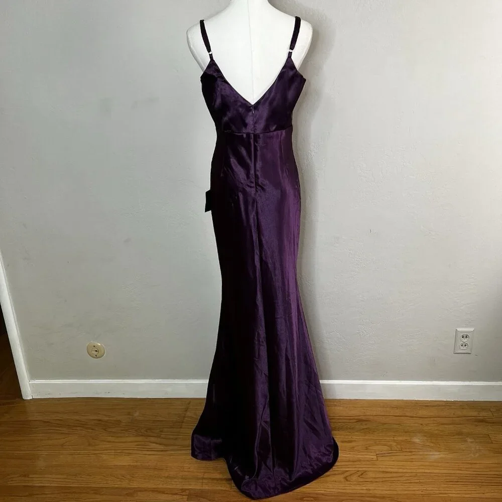Lulu's Purple Satin Maxi Dress - Picture 5 of 14